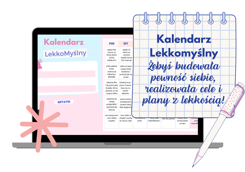 kalendarz dobrych nawyków, buduj pewność siebie, kalendarz dla kobiet za darmo, kalendarz do pobrania za darmo